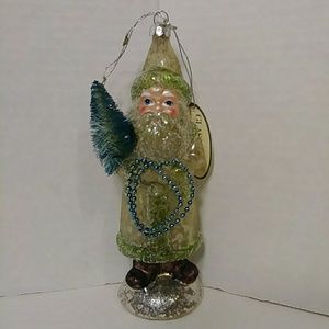 NEW Santa Glass Ornament